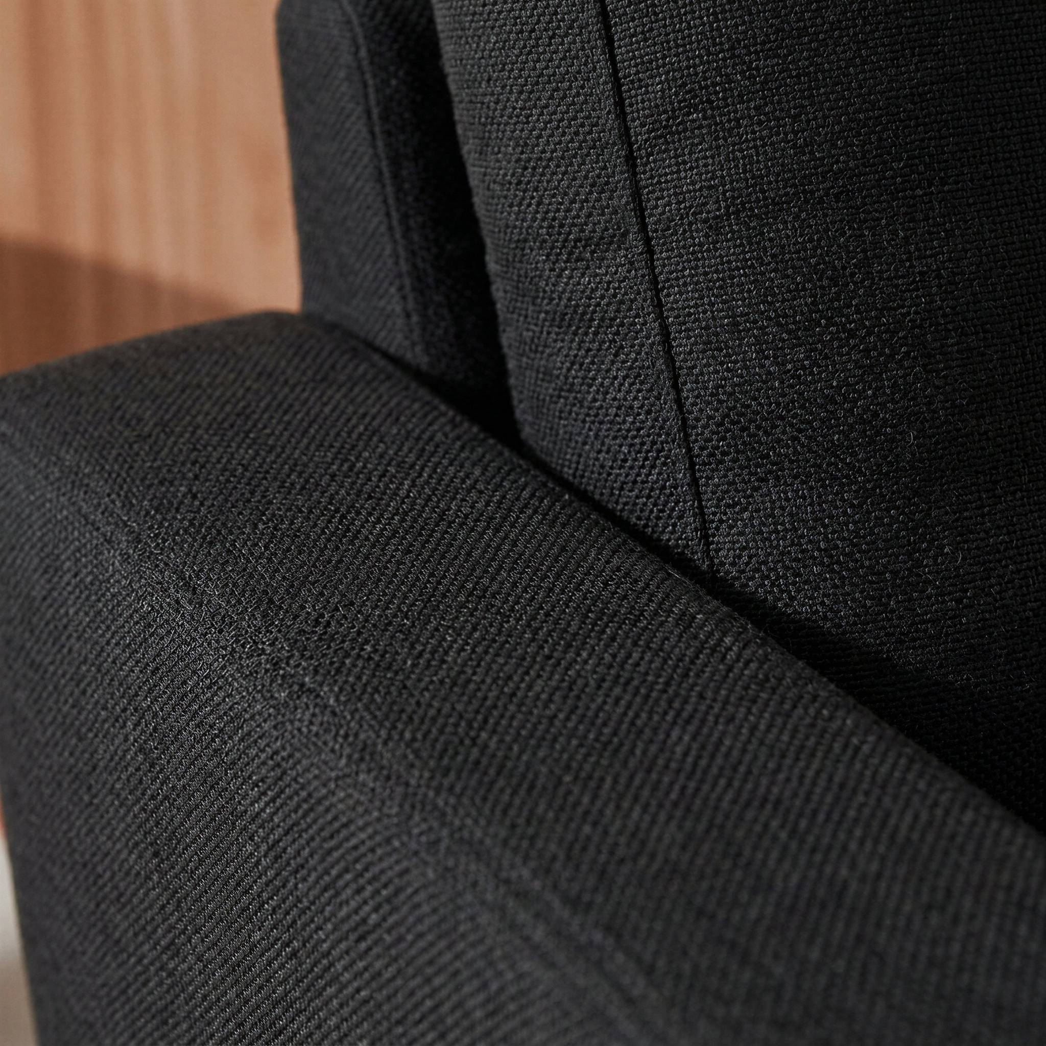 sweeek - Canapé en tissu gris chiné foncé - Bjorn - Canapé 2 places fixe droit pieds bois. style scandinave   | sweeek - Image 3