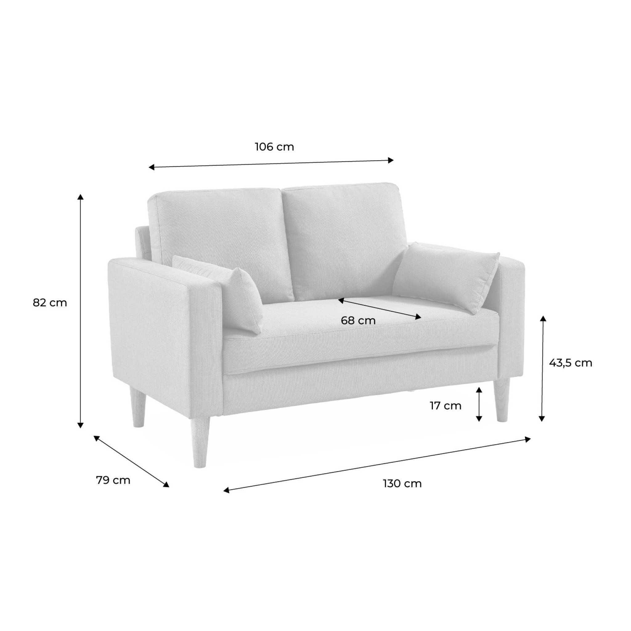 sweeek - Canapé en tissu gris chiné foncé - Bjorn - Canapé 2 places fixe droit pieds bois. style scandinave | sweeek - Image 7