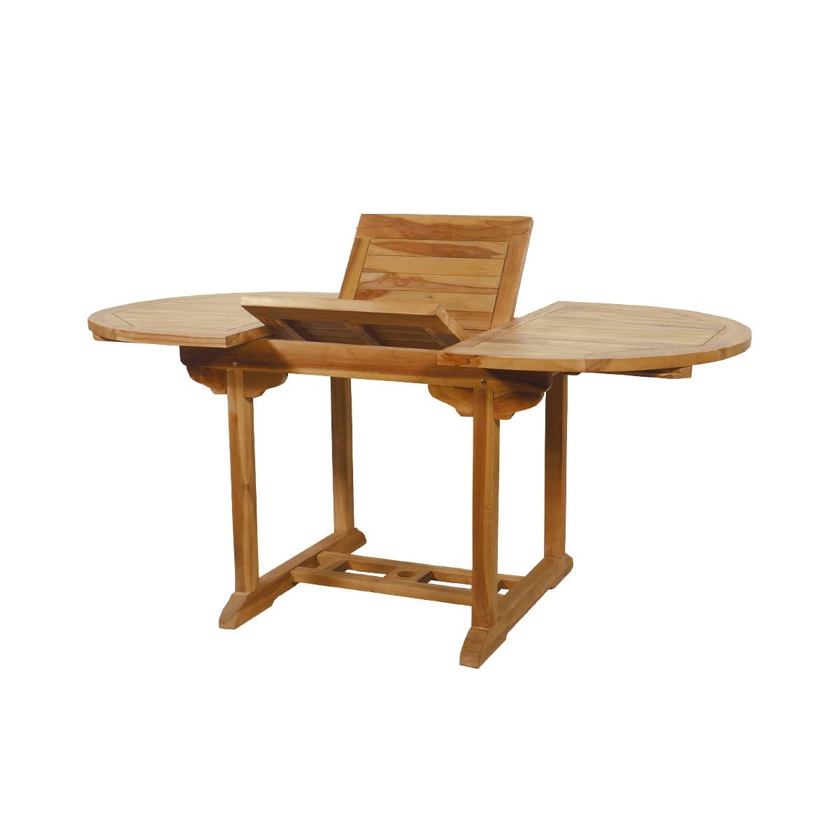 Salon de jardin en teck grade C Lombok : table ronde + 6 chaises - Cémonjardin - Imagen 5