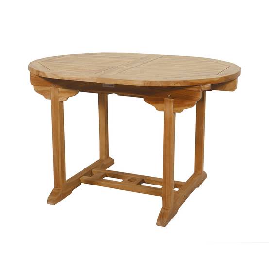 Salon de jardin en teck grade C Lombok : table ronde + 6 chaises - Cémonjardin - Imagen 4