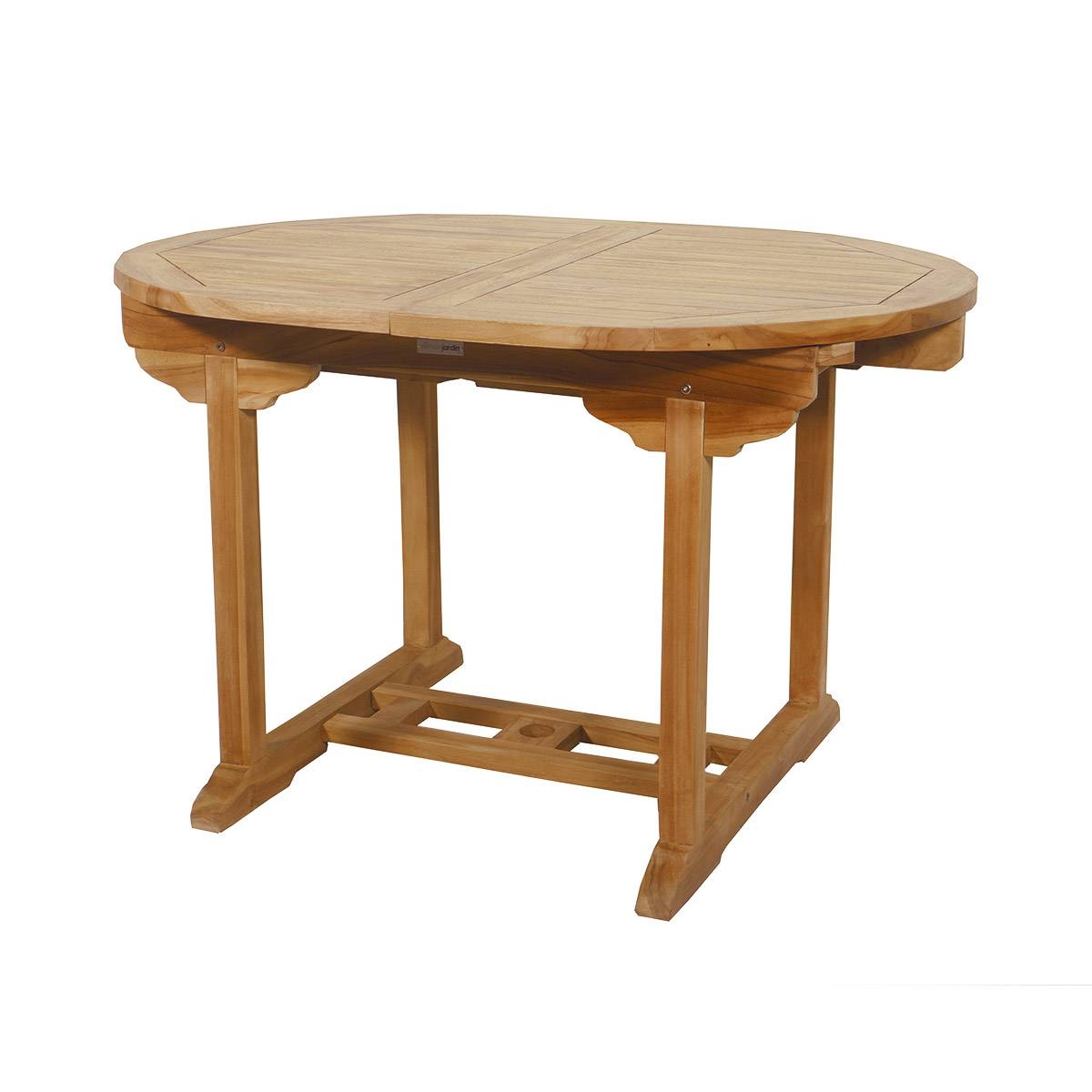 Salon de jardin en teck grade C Lombok : table ronde + 6 chaises - Cémonjardin - Imagen 4