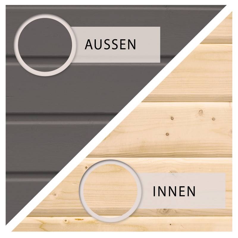 Abri de jardin adossé 8,27m² en épicéa gris avec embase Karibu Bomlitz - Image 3