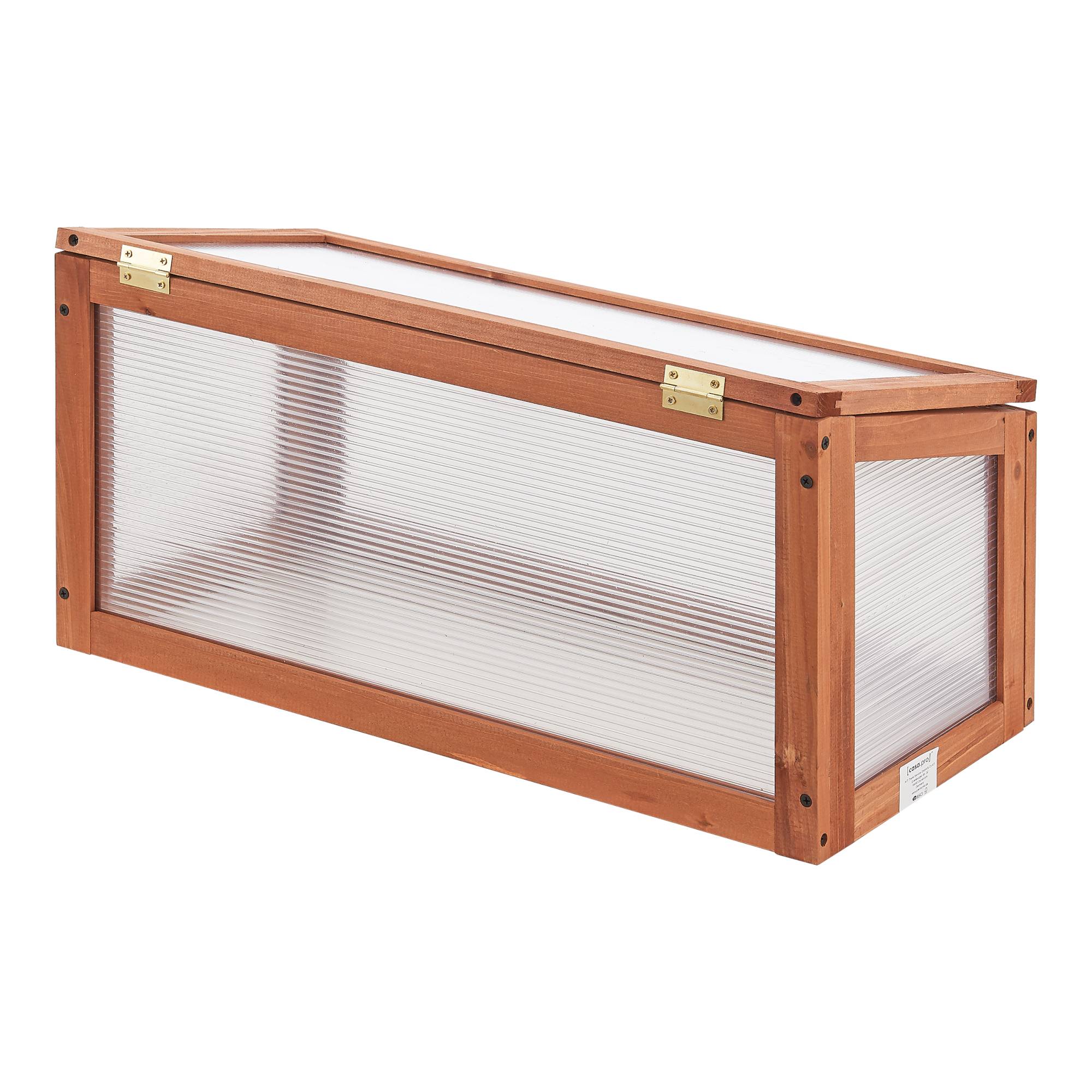 Casa.Pro - Châssis de jardin Laarbeek toiture relevable en appentis en polycarbonate et pin 60 x 30 x 23-30 cm [casa.pro] - Imagen 6