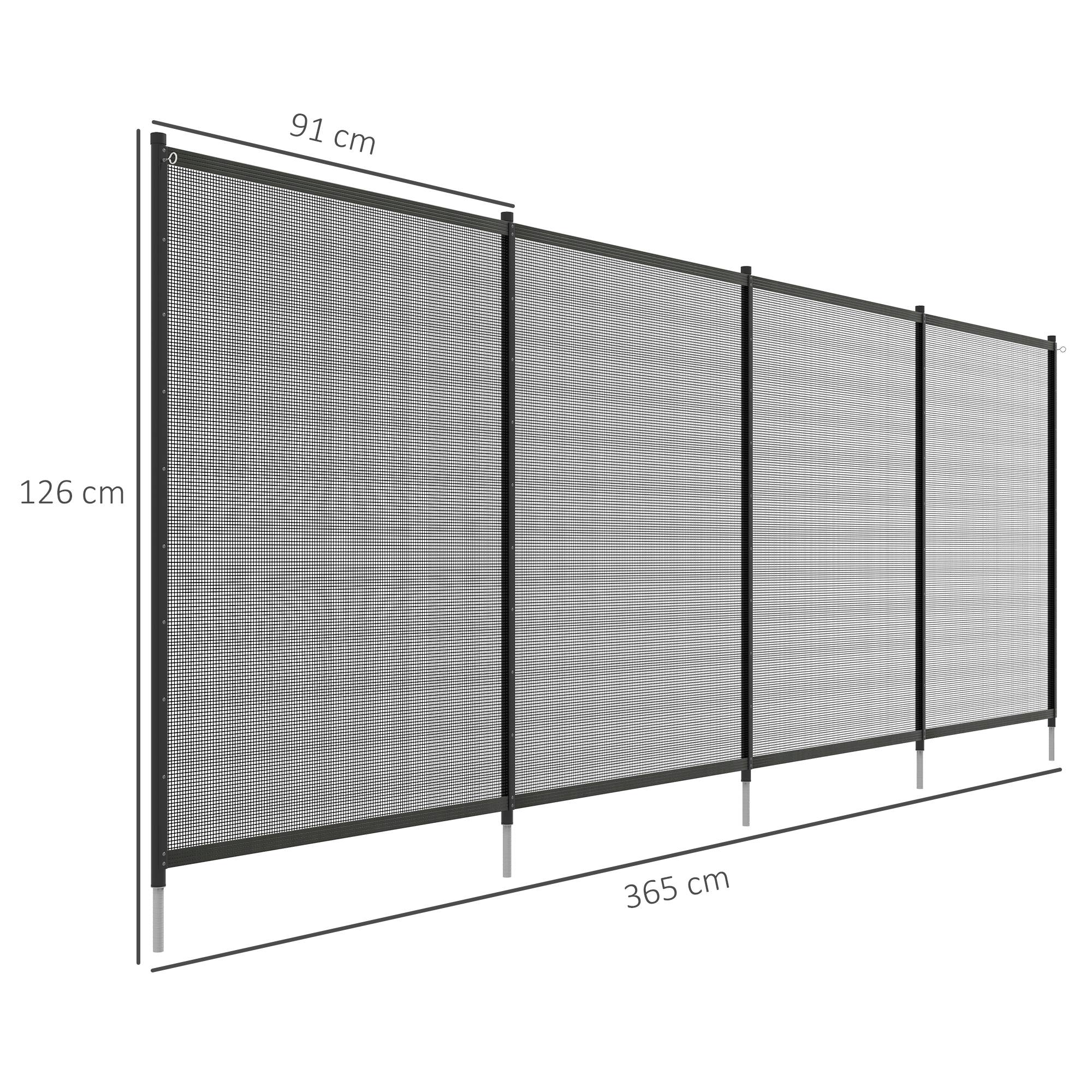 Barrière de sécurité piscine aluminium noir 365 x 2.5 x 126 cm - PANGIVO - Image 5