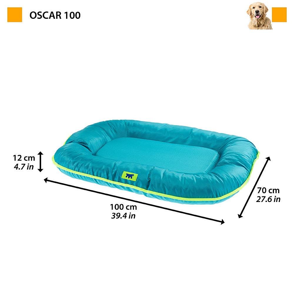 Ferplast - Ferplast Panier Chien Coussin Chien Grande Taille Tissu anti-rayures Lavable à 30°C.Matelas pour chien imperméable 100 x 70 x 12 cm.Bleu - Imagen 2