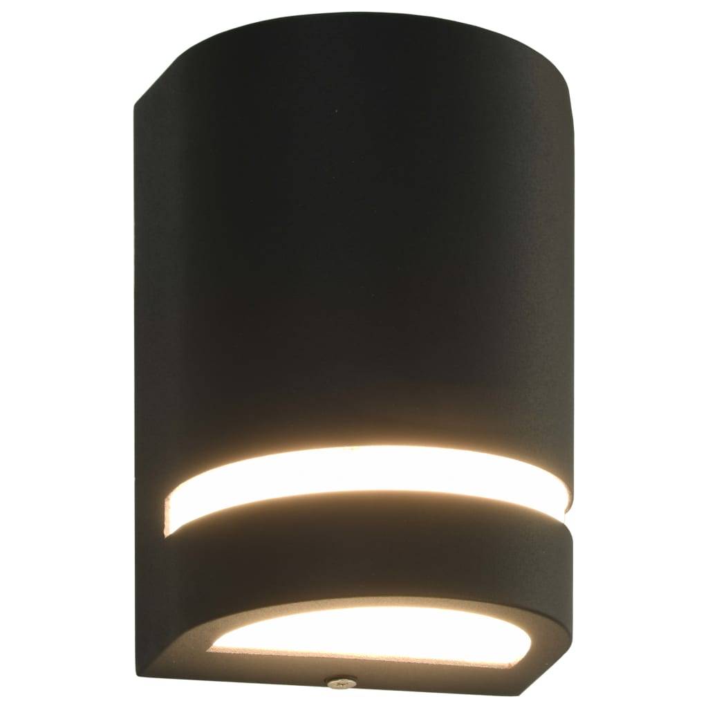 2pcs Appliques murales d'extérieur - Lampes murales d'extérieur 35 W Noir Demi-rond g1 - Image 1