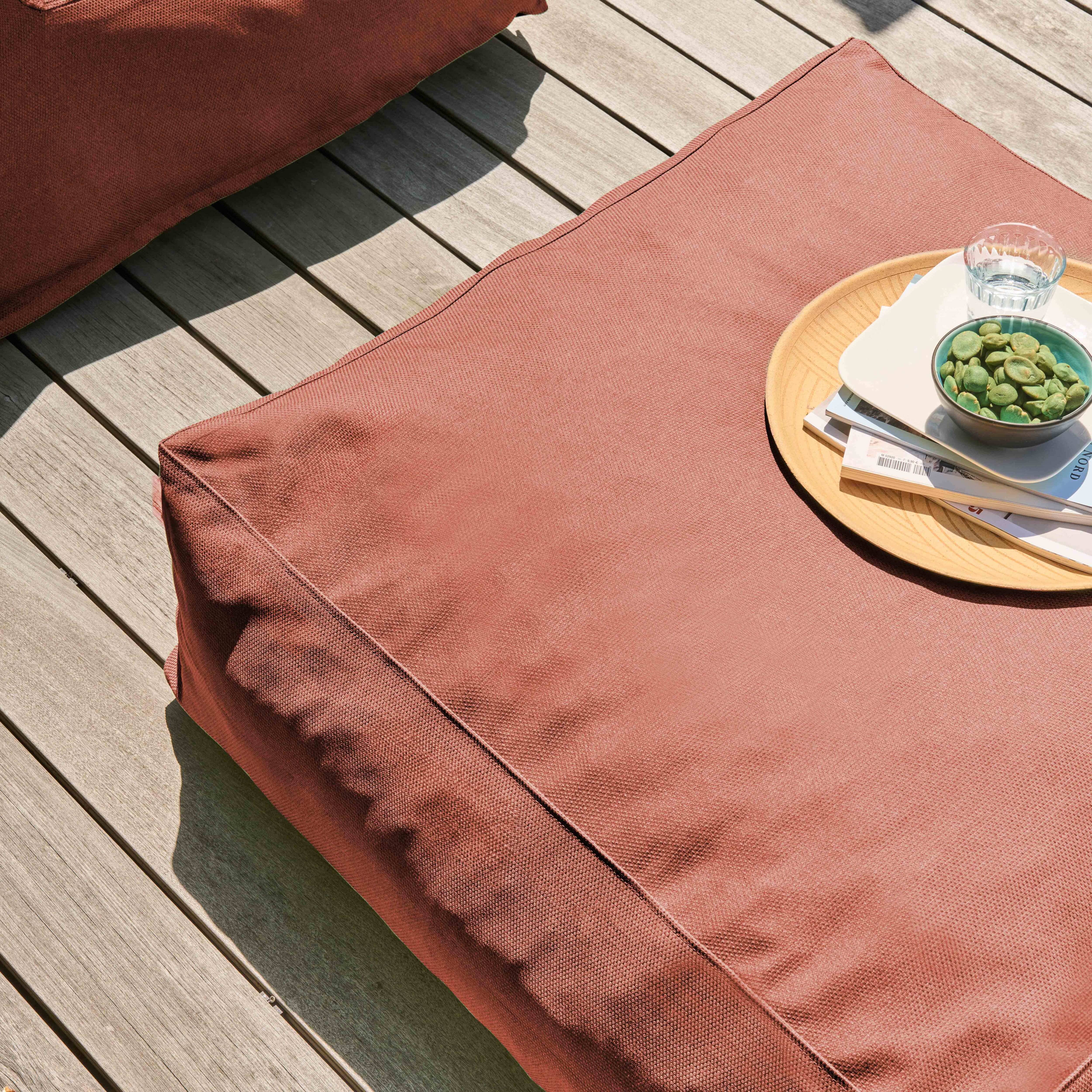 Oviala - Pouf de jardin pour canapé modulable terracotta Mixi - Oviala - Imagen 5