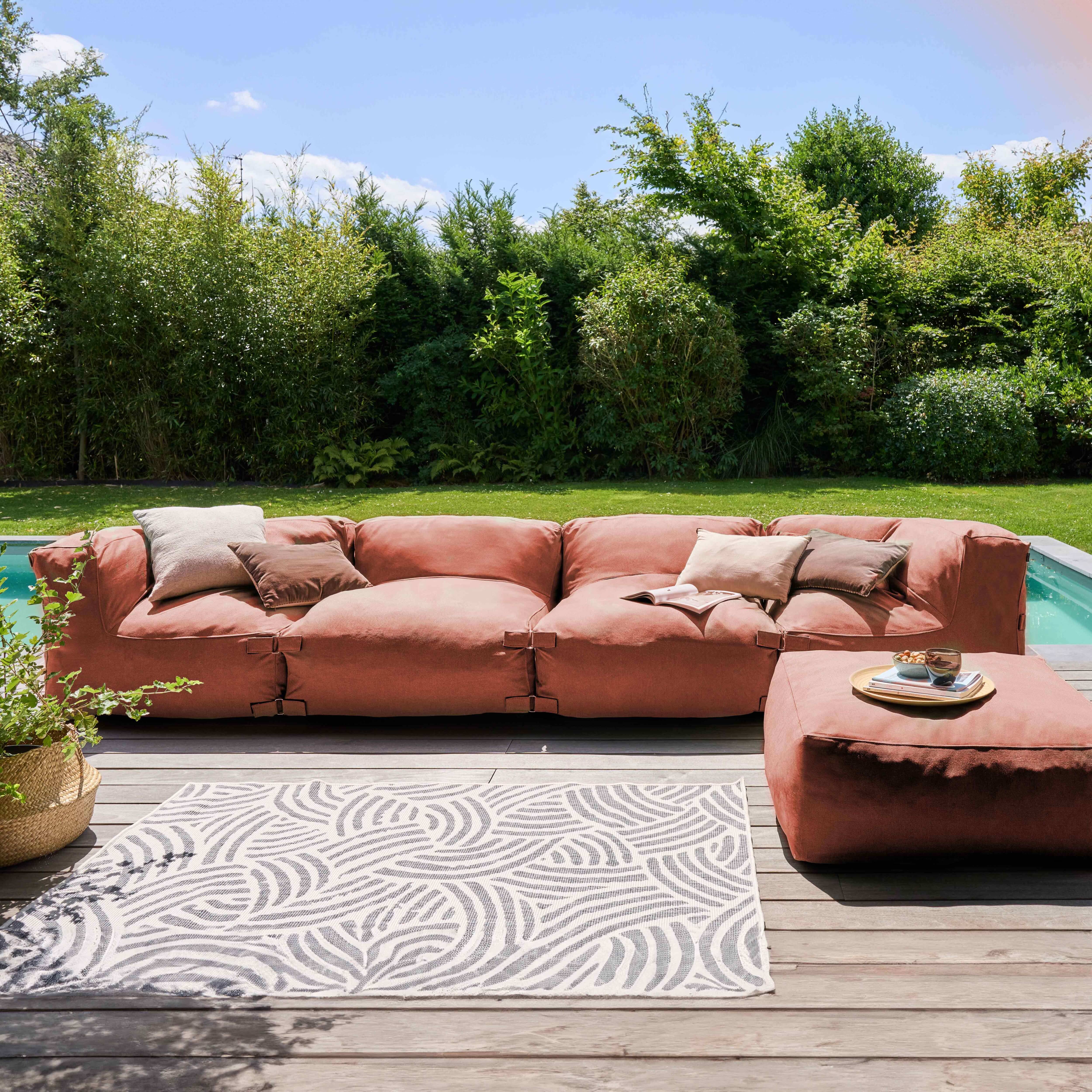 Oviala - Pouf de jardin pour canapé modulable terracotta Mixi - Oviala - Imagen 6