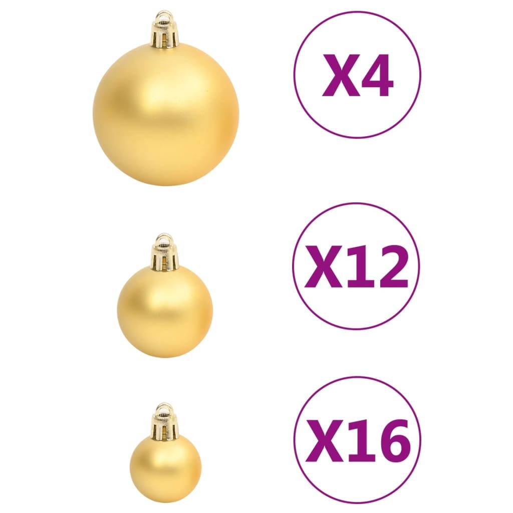 Ensemble de boules de Noël - Ornements de Noël - décorations de Noël 111 pièces doré polystyrène - Image 5