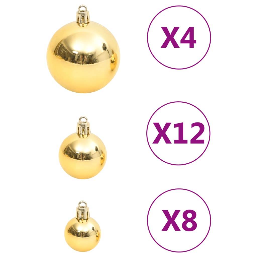 Ensemble de boules de Noël - Ornements de Noël - décorations de Noël 111 pièces doré polystyrène - Image 6
