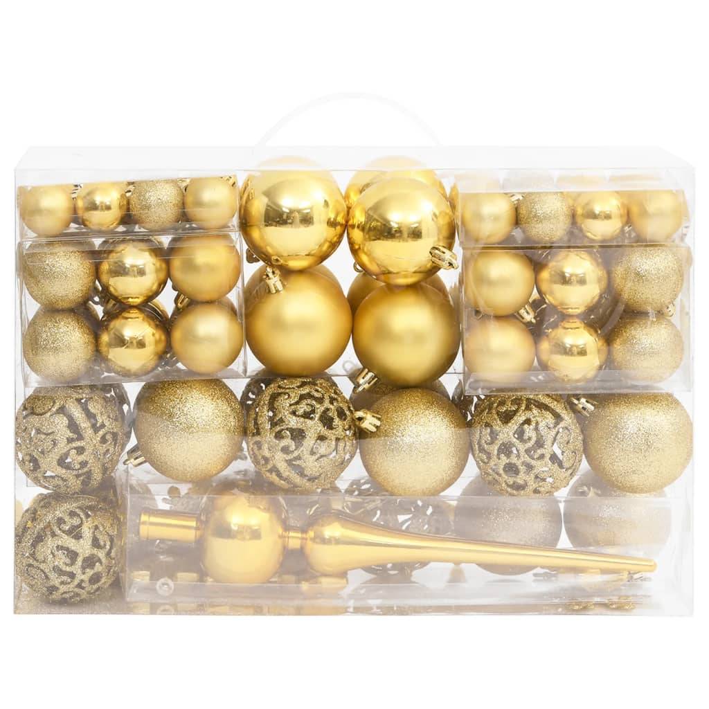 Ensemble de boules de Noël - Ornements de Noël - décorations de Noël 111 pièces doré polystyrène - Image 3