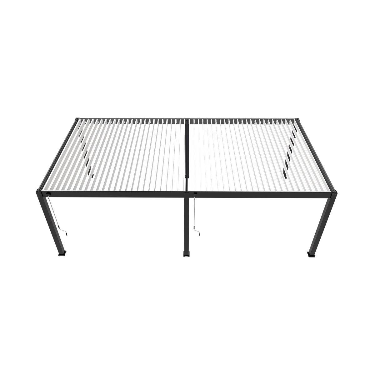 Direct Abris - Pergola Bioclimatique Aluminium Autoportée 32m² - 4x8m - Kit LED Inclus - Anthracite - 50 lames en Aluminium a 120 degrés - Image 4