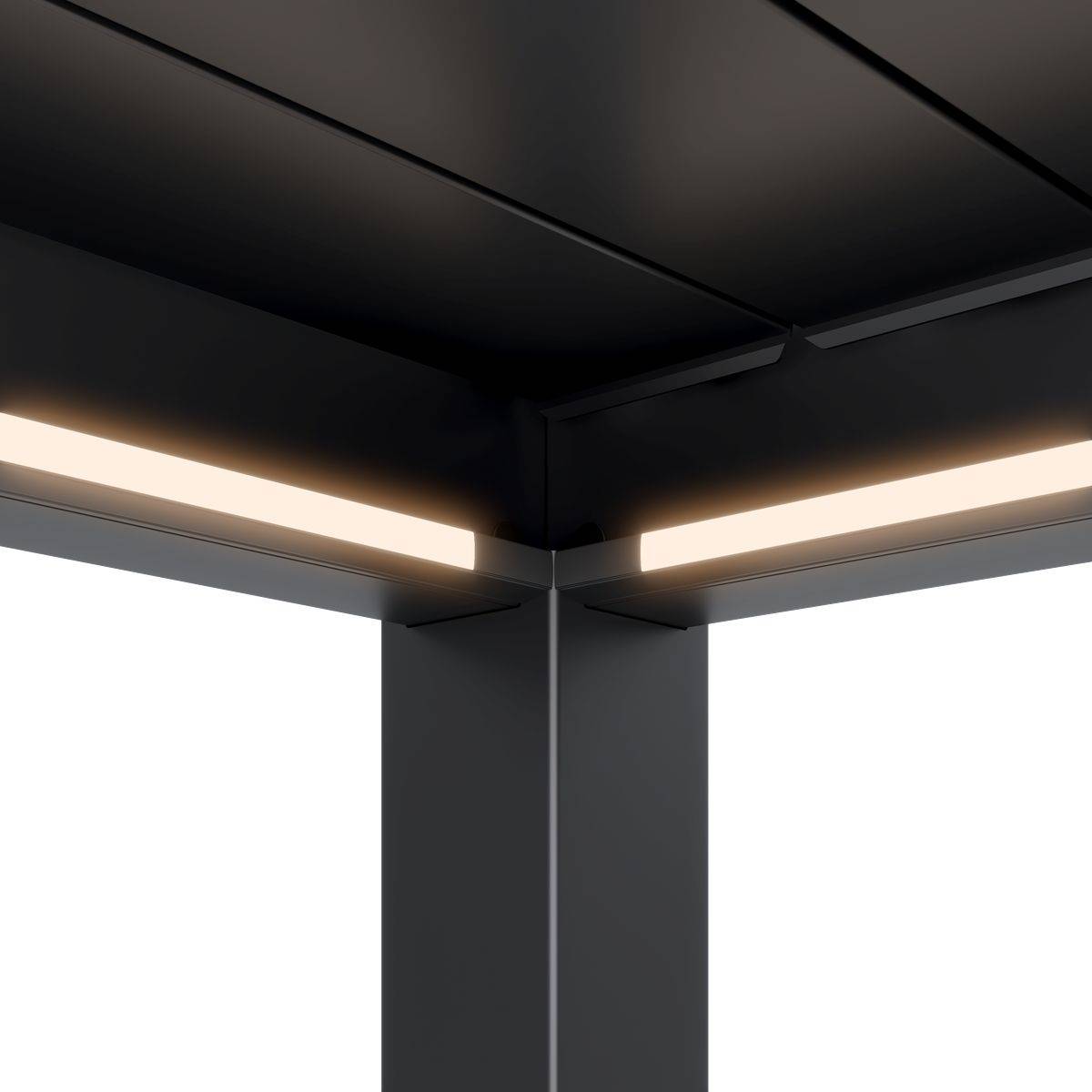 Direct Abris - Pergola Bioclimatique Aluminium Autoportée 32m² - 4x8m - Kit LED Inclus - Anthracite - 50 lames en Aluminium a 120 degrés - Image 7