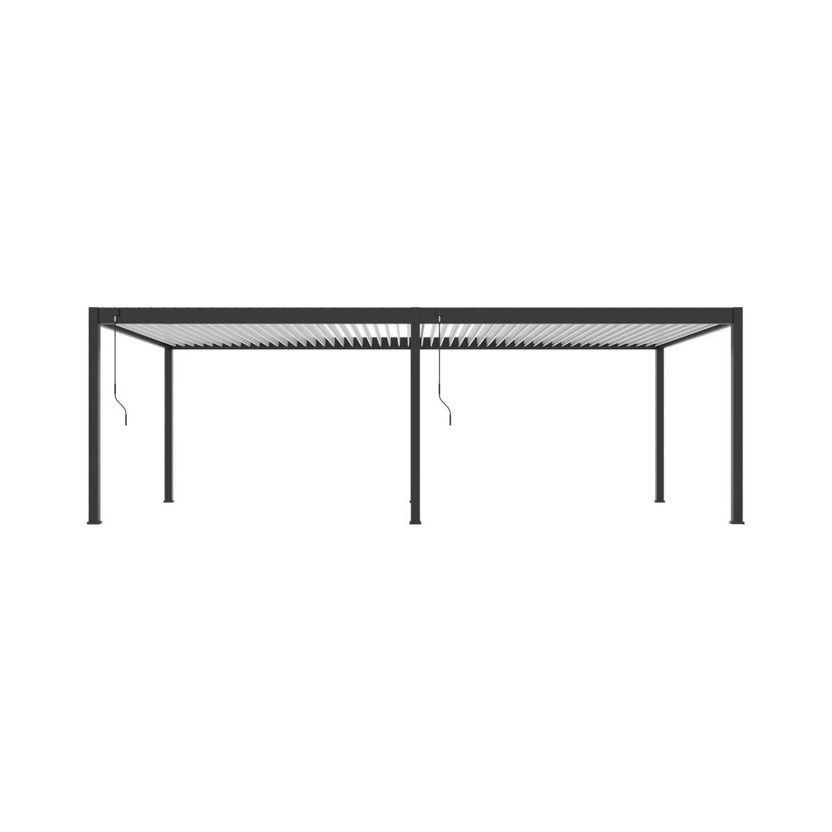 Direct Abris - Pergola Bioclimatique Aluminium Autoportée 32m² - 4x8m - Kit LED Inclus - Anthracite - 50 lames en Aluminium a 120 degrés - Image 3