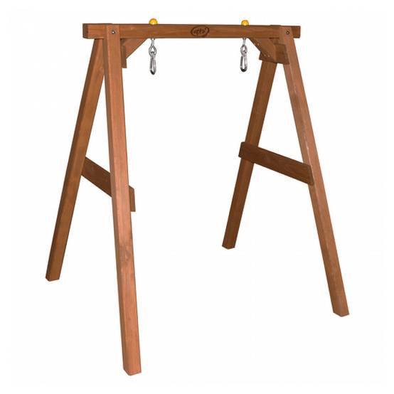 Balançoire pour Bébé AXI en Bois Marron avec Assise Grise et Blanche - Image 2