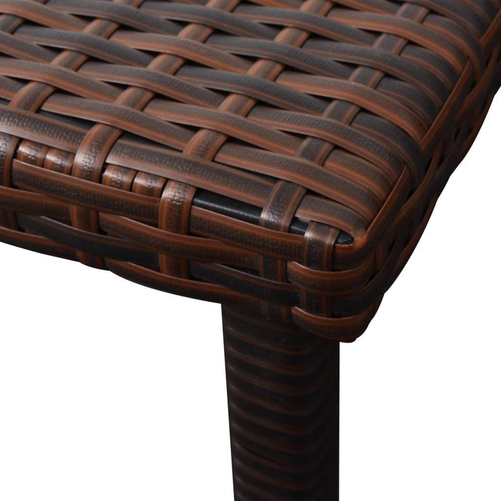 Helloshop26 - Lot de 2 transats chaise longue bain de soleil lit de jardin terrasse meuble d'extérieur avec table résine tressée marron - Imagen 8