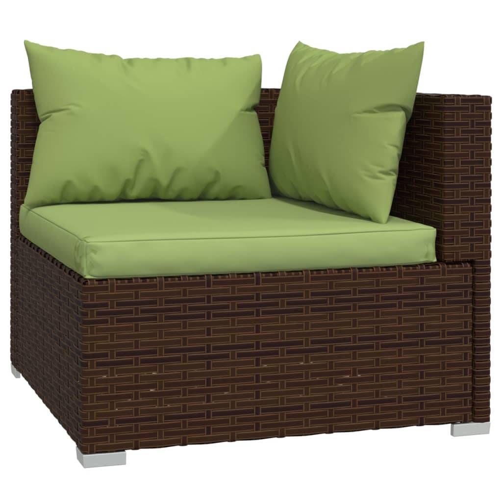 Helloshop26 - Salon de jardin meuble d'extérieur ensemble de mobilier 5 pièces avec coussins résine tressée marron - Imagen 1