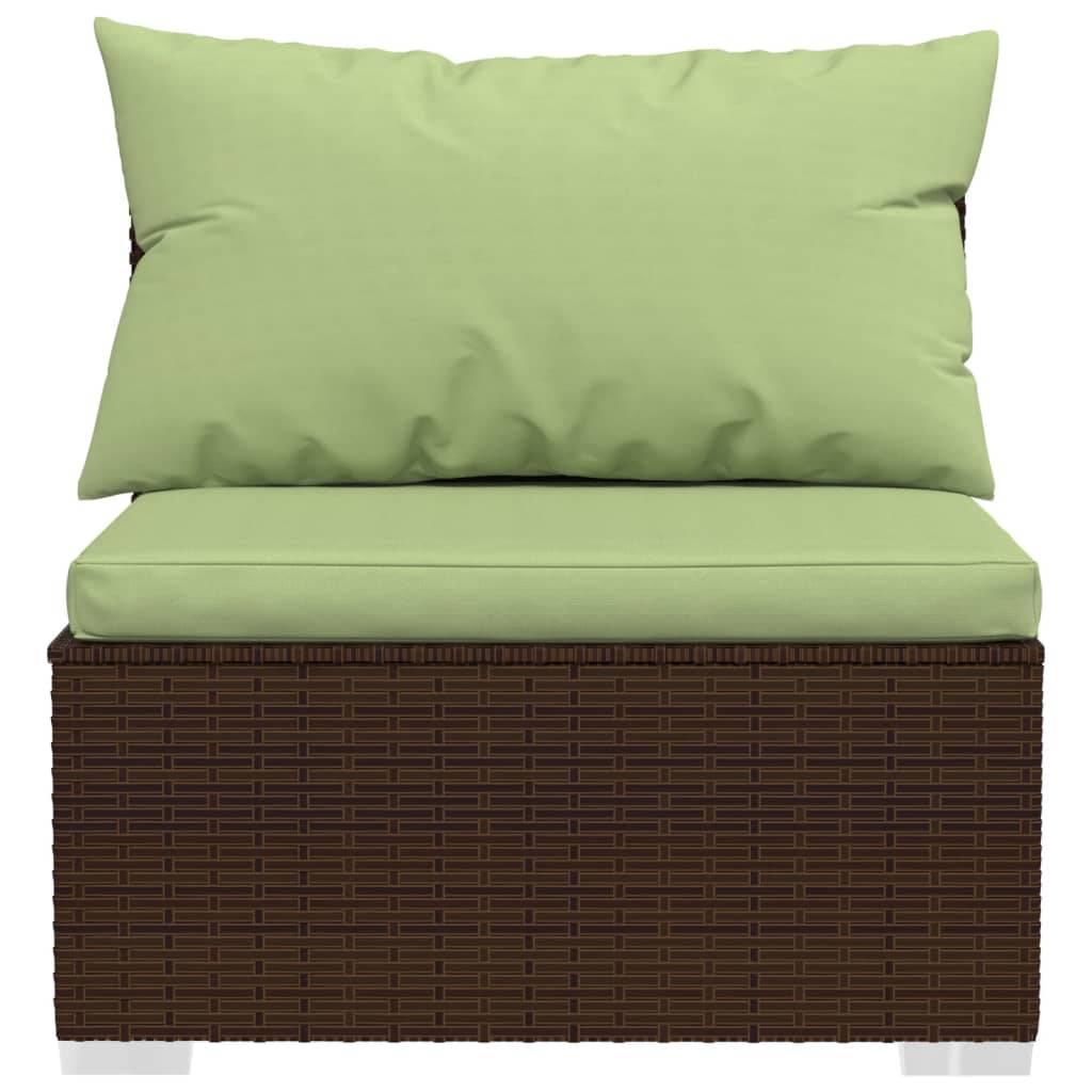 Helloshop26 - Salon de jardin meuble d'extérieur ensemble de mobilier 5 pièces avec coussins résine tressée marron - Imagen 3