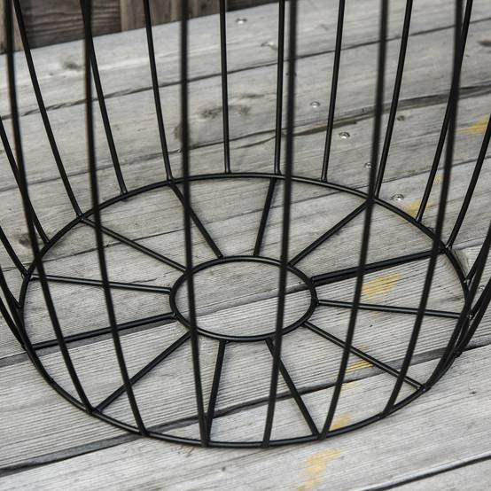 Lot de 3 tables d'appoint style vintage panier métal naturel et noir, trois tailles - Image 8