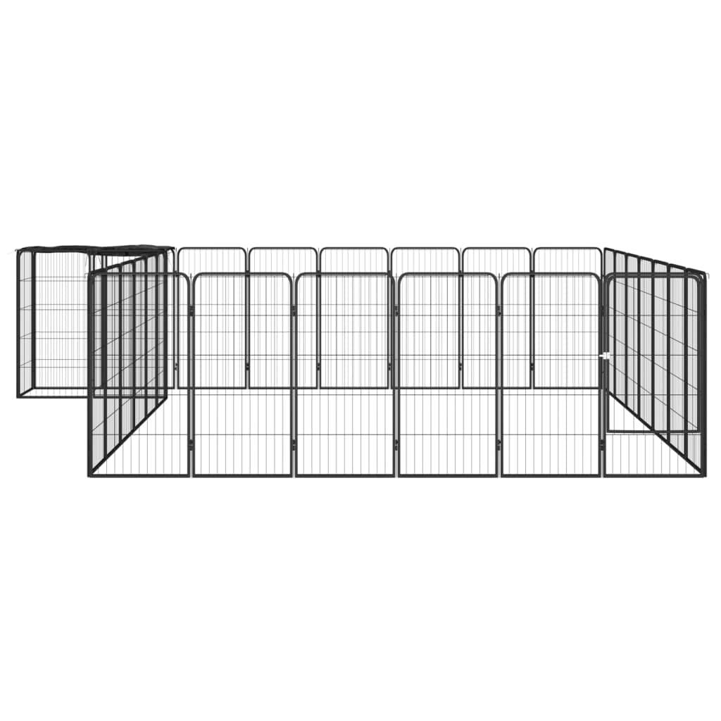 Vidaxl - Parc pour chien 30panneaux Noir 50x100cm Acier enduit de poudre vidaXL 3115953 - Imagen 2