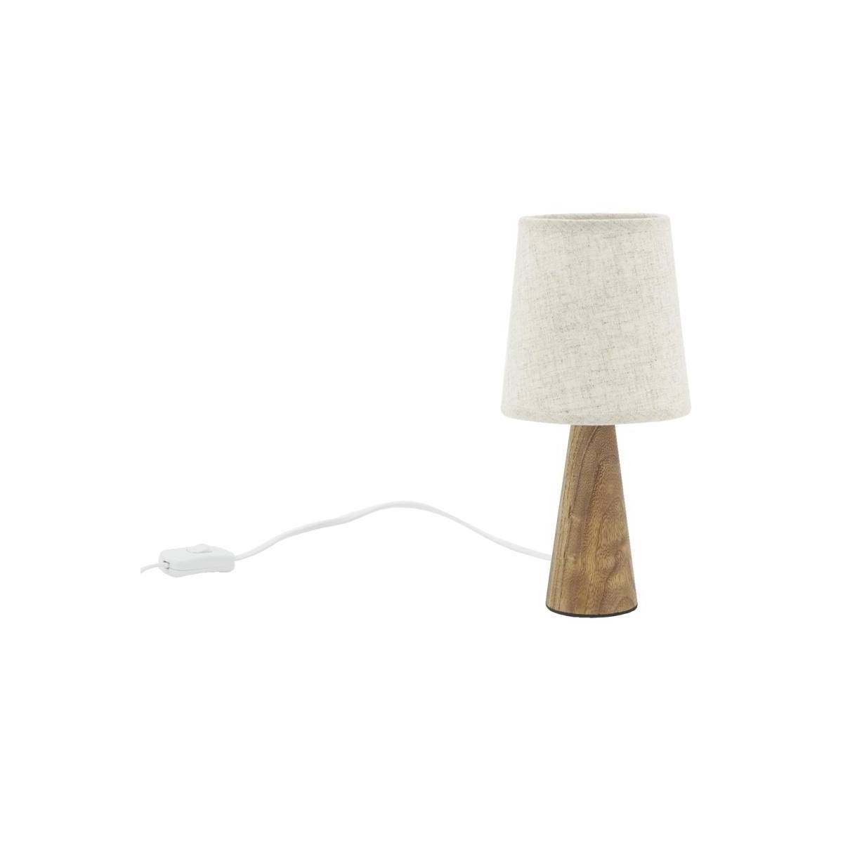 Aubry Gaspard - Mini lampe à pied en paulownia et abat-jour écru - Imagen 1