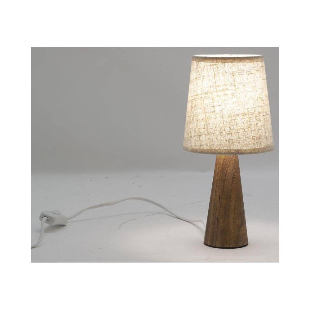 Aubry Gaspard - Mini lampe à pied en paulownia et abat-jour écru - Imagen 2