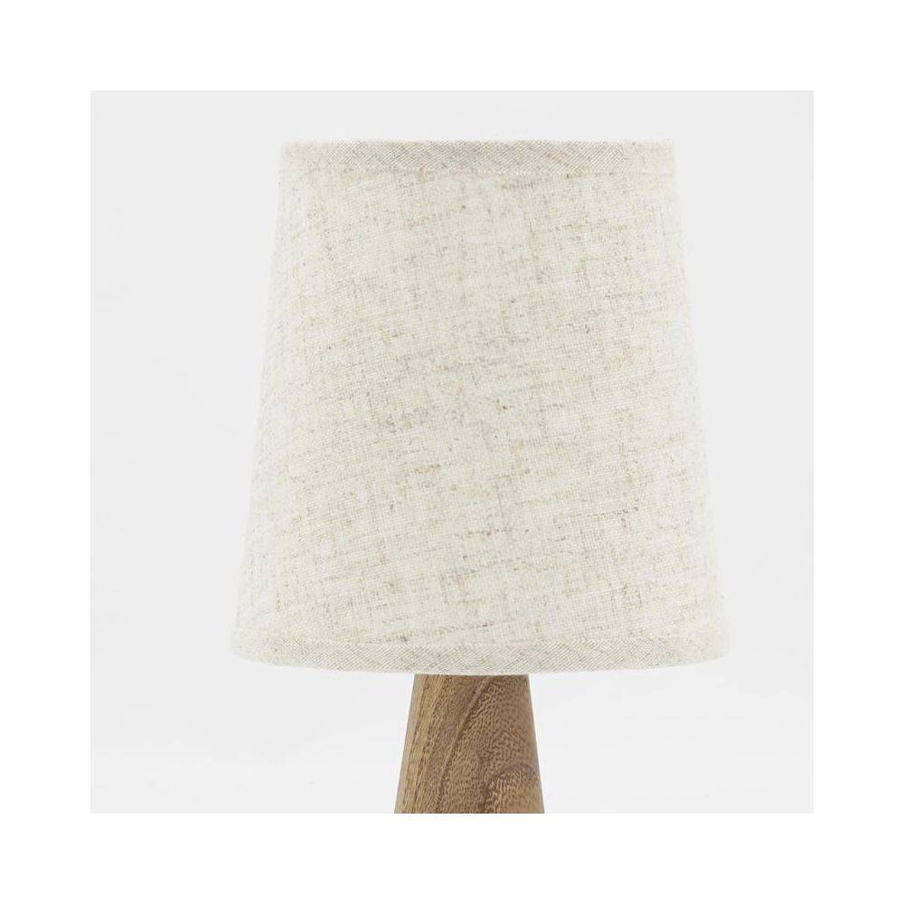 Aubry Gaspard - Mini lampe à pied en paulownia et abat-jour écru - Imagen 3