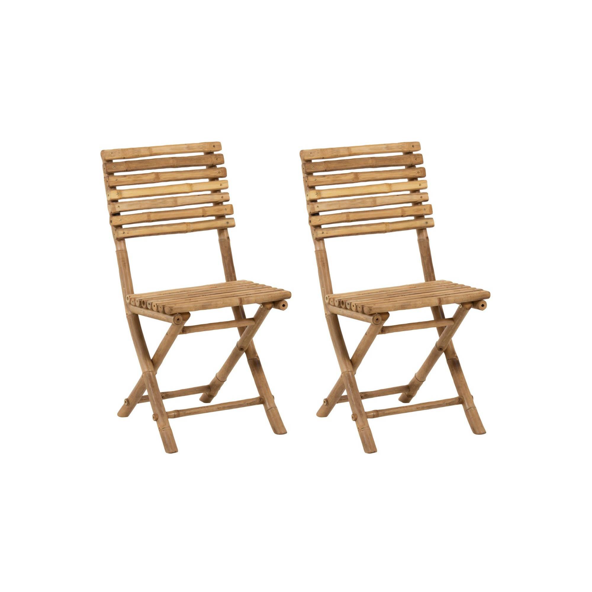 Autre - Chaises de jardin pliables en bambou (lot de 2) - NARA - Imagen 1