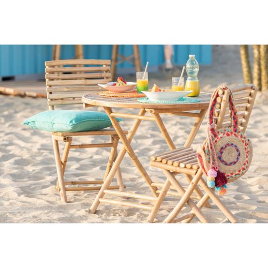 Autre - Chaises de jardin pliables en bambou (lot de 2) - NARA - Imagen 2