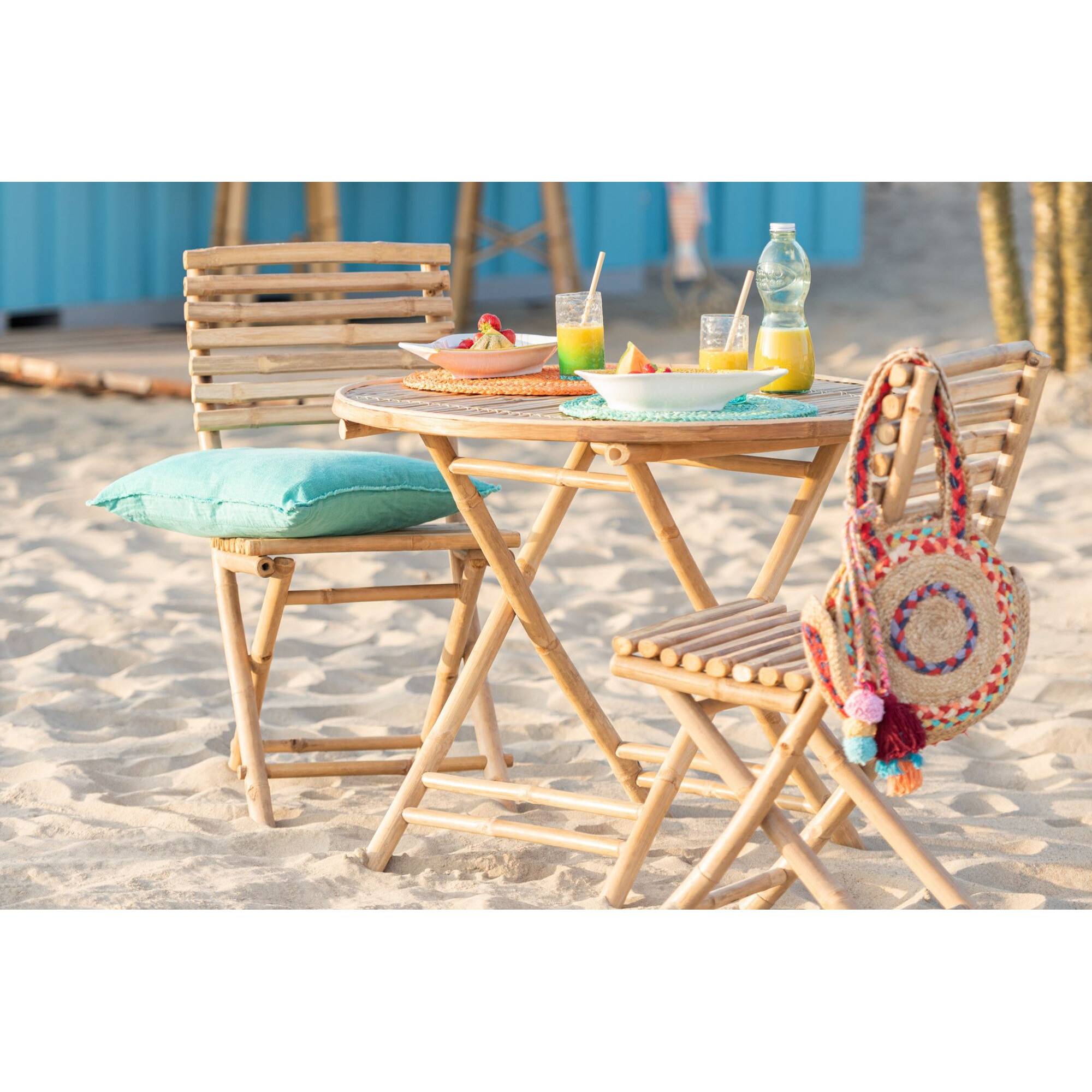 Autre - Chaises de jardin pliables en bambou (lot de 2) - NARA - Imagen 2