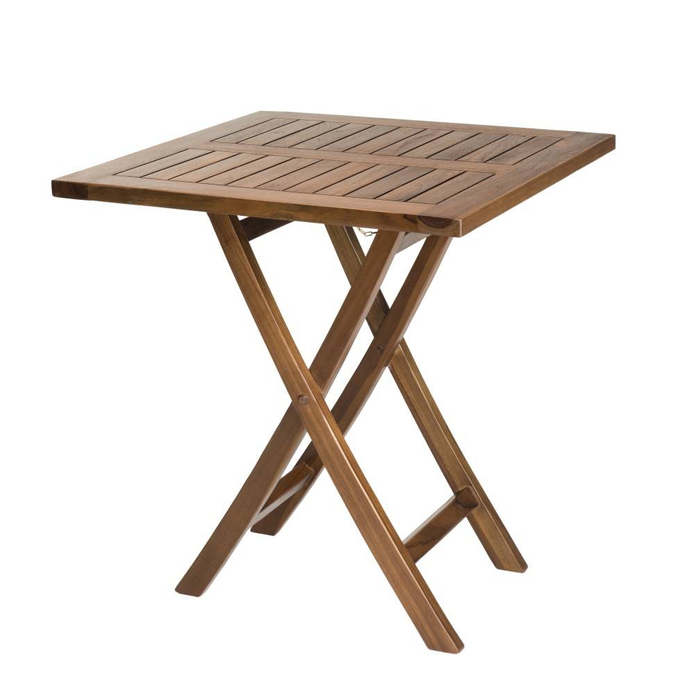 Macabane - MAEVA - Ensemble de jardin bois teck huilé table 70x70cm + 2 chaises - Imagen 3