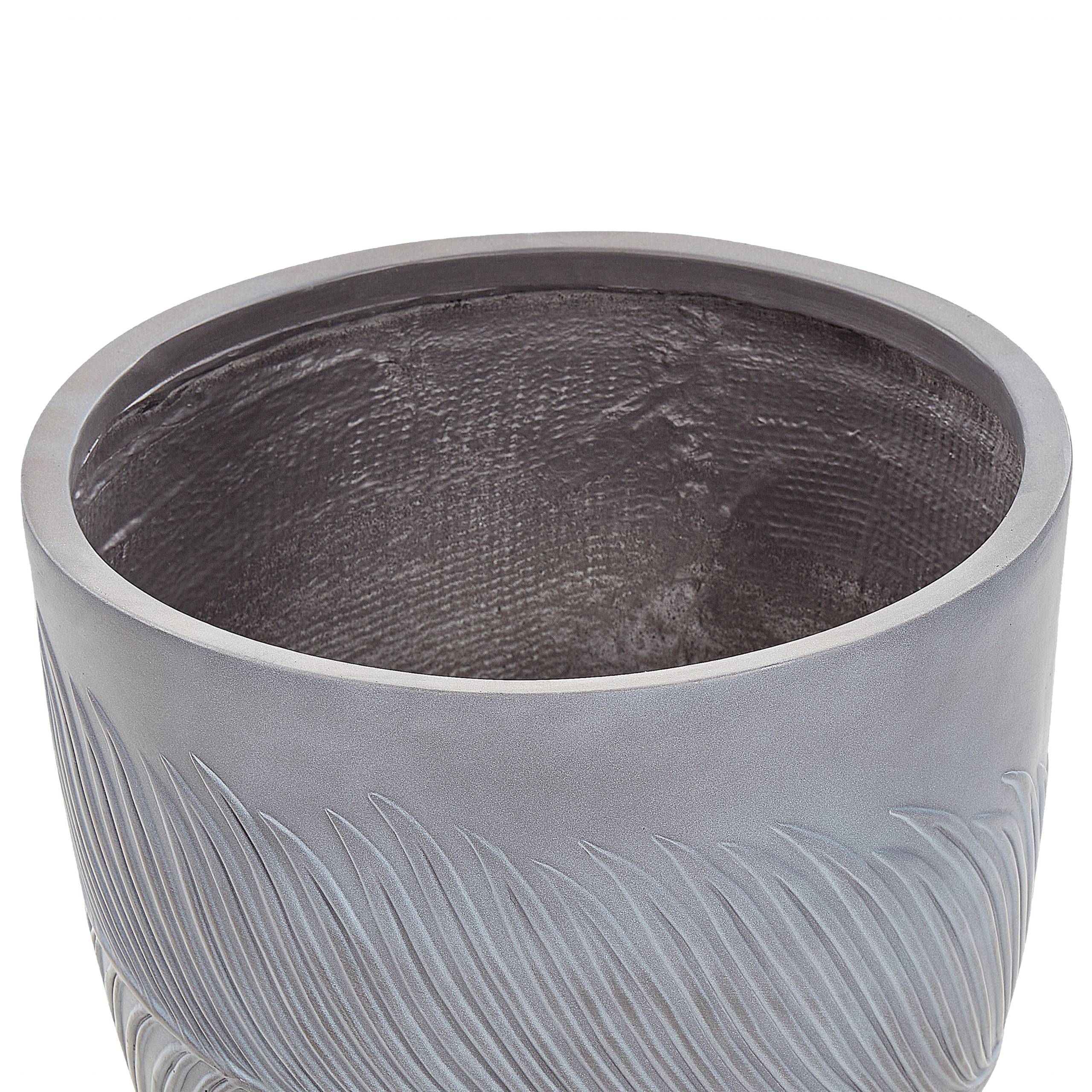 Beliani - Cache-pot d'extérieur Fibre d'argile Gris FTERO - Beliani - Imagen 4