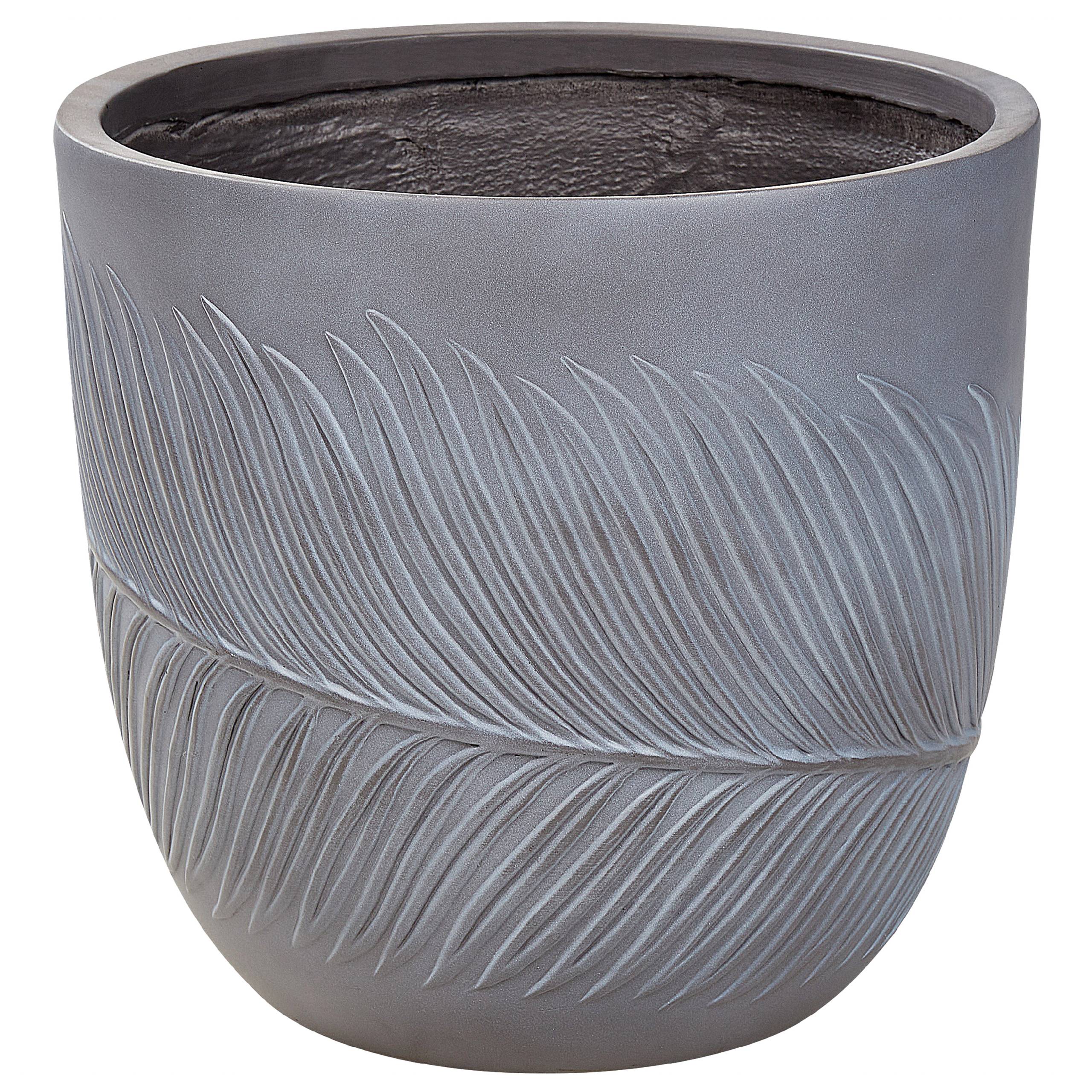 Beliani - Cache-pot d'extérieur Fibre d'argile Gris FTERO - Beliani - Imagen 2