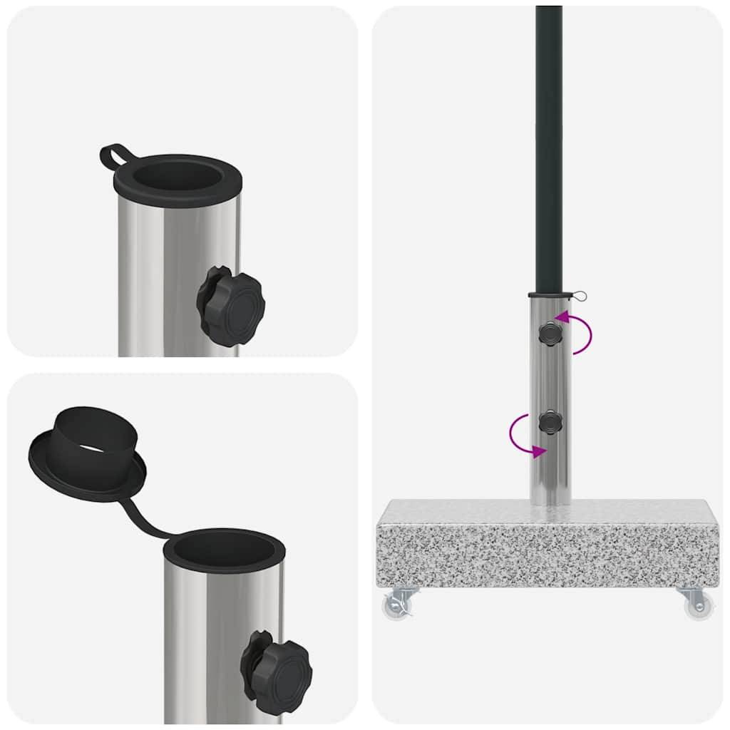 ComfortXL - Socle de Parasol Rectangulaire Granit 25 kg à Roulettes Mobile pour Terrasse Gris Clair – ComfortXL Outdoor Living - Image 9