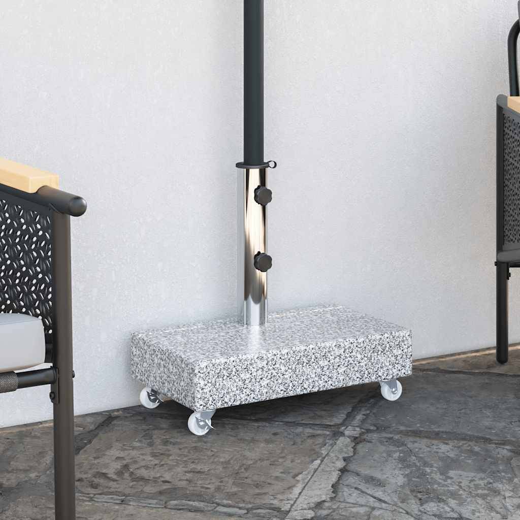 ComfortXL - Socle de Parasol Rectangulaire Granit 25 kg à Roulettes Mobile pour Terrasse Gris Clair – ComfortXL Outdoor Living - Image 1