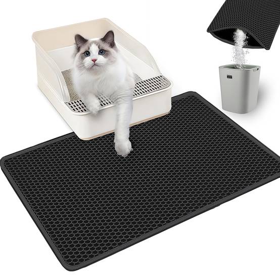 Tapis de Litière pour Chat à Double Couche en Nid d'Abeille - Image 1