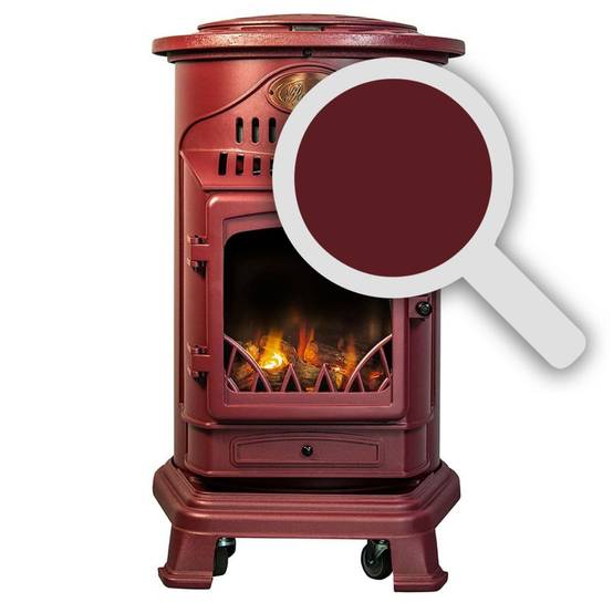 Universal - Poêle à gaz Fonte véritable 3.4KW Rouge Chauffage d'appoint au gaz Effet feu de bois Provence UNIVERSAL - Image 4