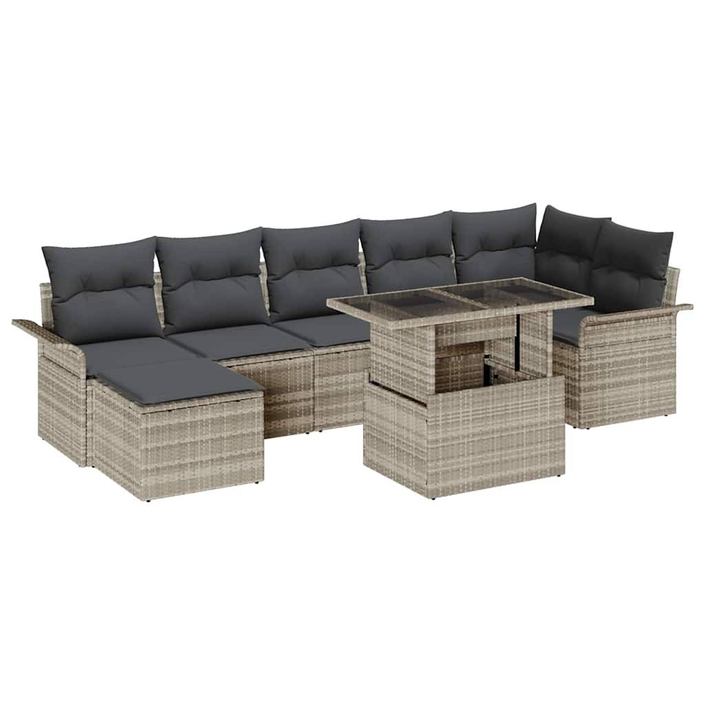 ComfortXL - Salon de jardin modulable 8 pcs pour 7 personnes avec pouf Gris clair – ComfortXL Outdoor Living - Image 2