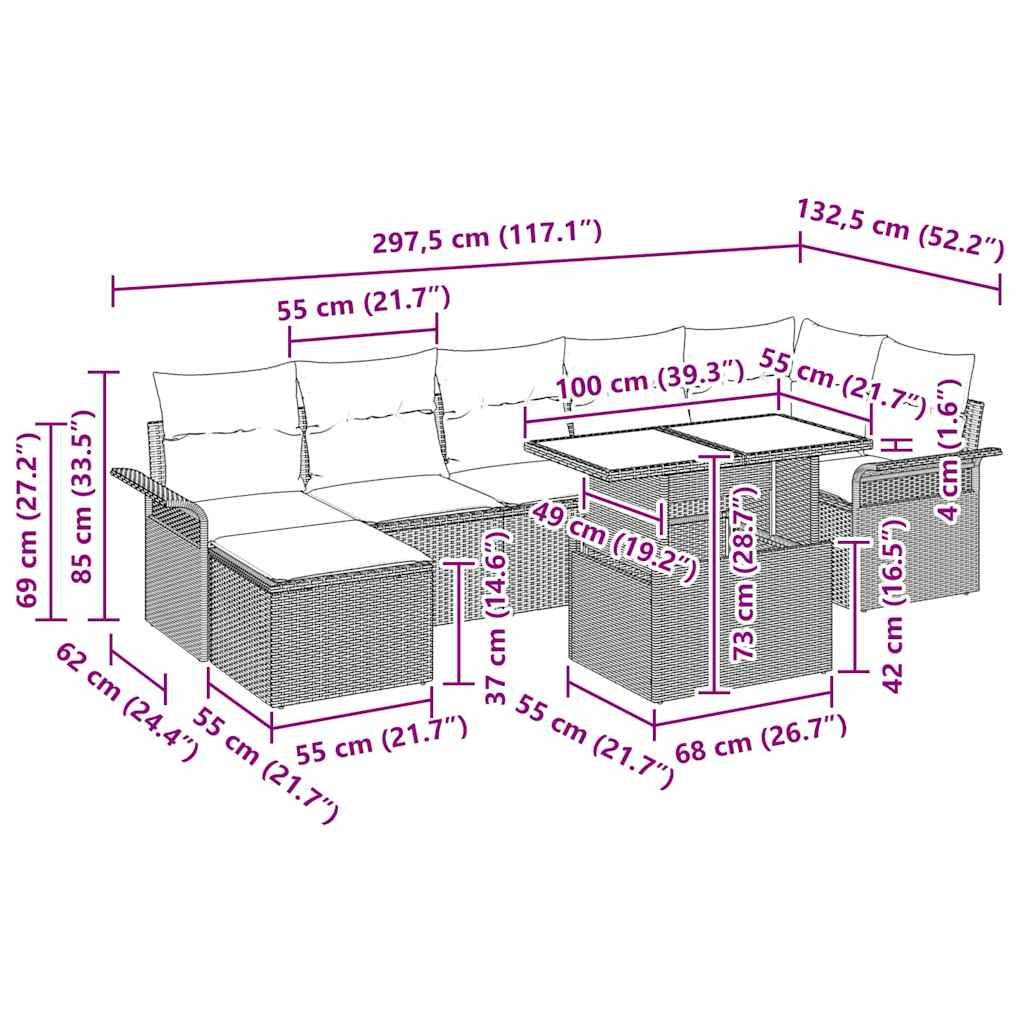 ComfortXL - Salon de jardin modulable 8 pcs pour 7 personnes avec pouf Gris clair – ComfortXL Outdoor Living - Image 4
