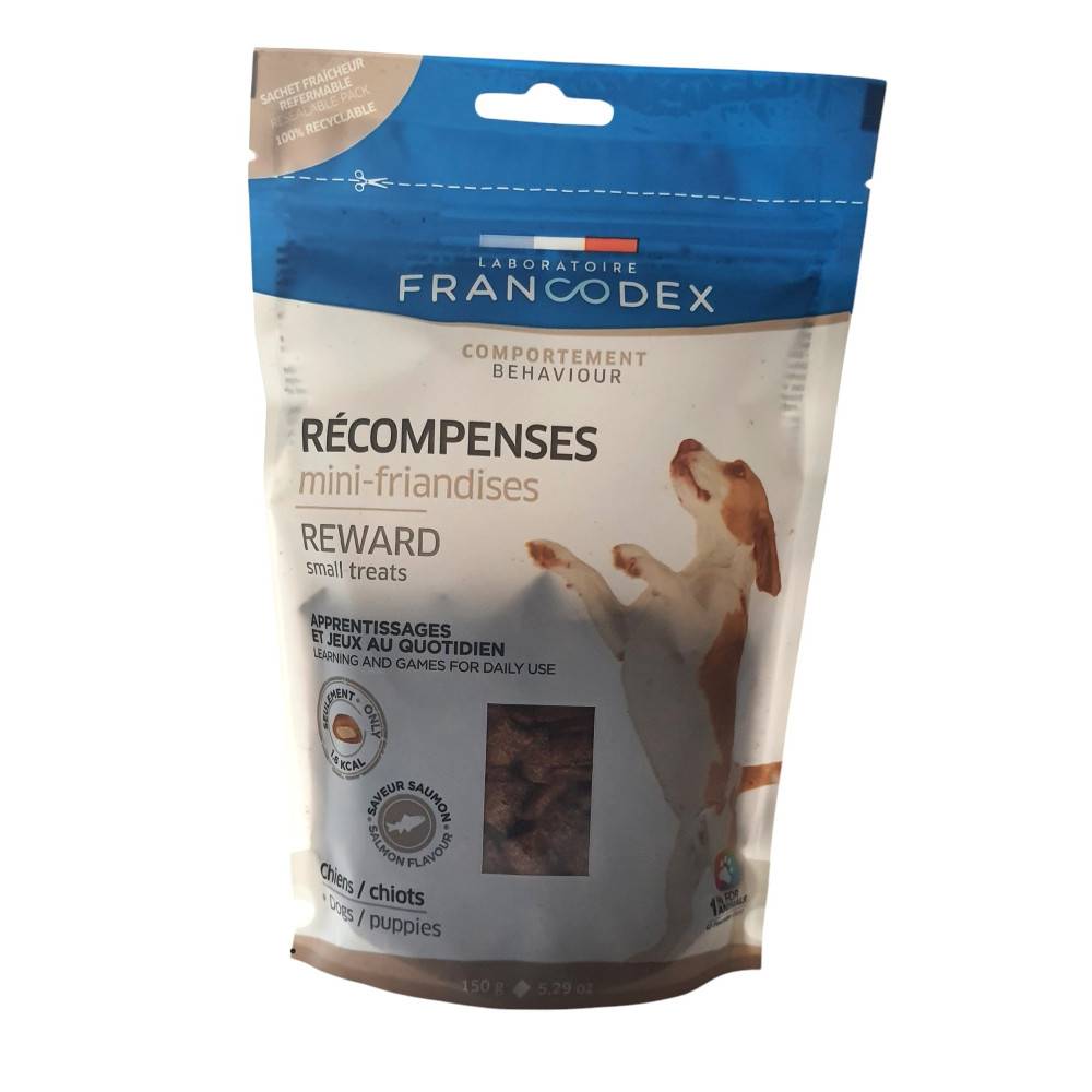 Francodex - Mini golosinas de recompensa sabor salmón 150 g para perros y cachorros - Imagen 2
