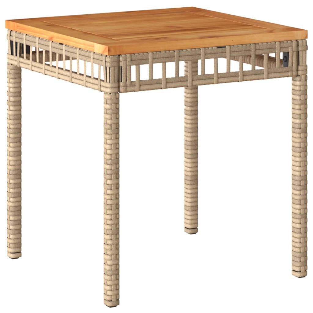 Ensemble de bistro et coussins 3 pcs | Mobilier d'extérieur mélange beige rotin acacia Maison Chic - Image 6