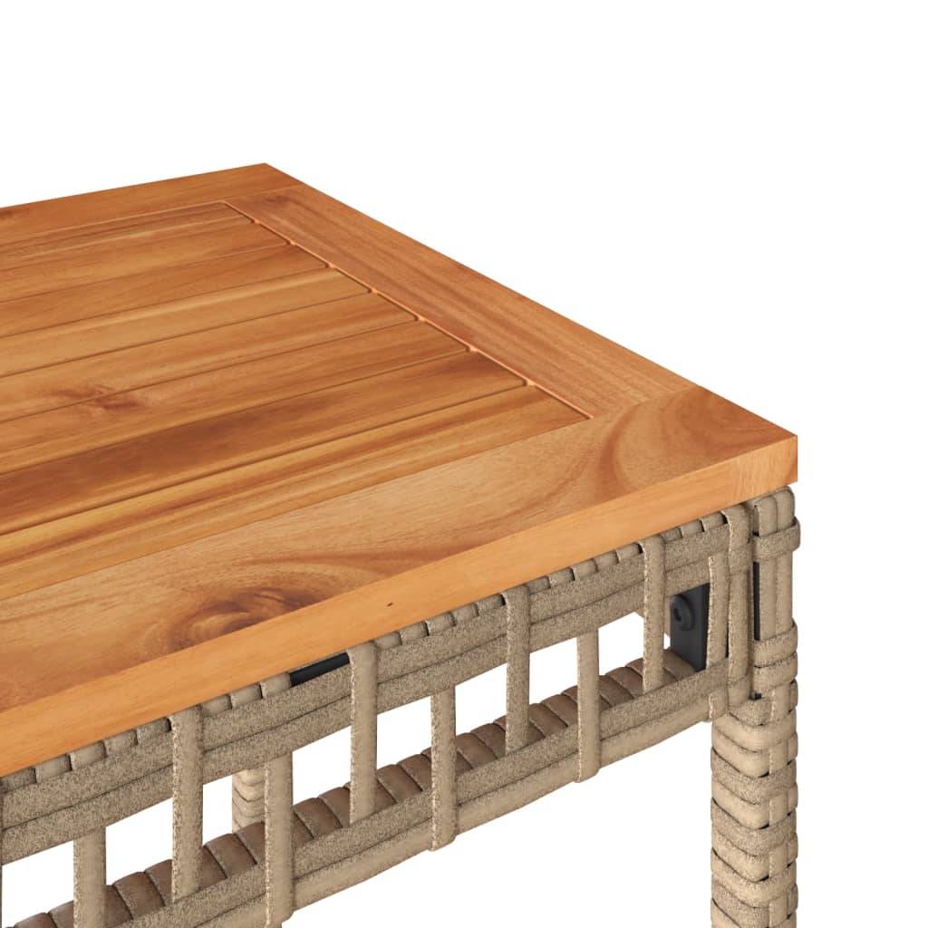 Ensemble de bistro et coussins 3 pcs | Mobilier d'extérieur mélange beige rotin acacia Maison Chic - Image 9