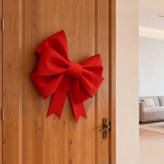 4 pcs Grandes Décorations Nœud Rouge XXL en EVA léger et durable – Déco élégante pour Noël, Mariage, Saint-Valentin, Nouvel An, Maison ou Cadeau - Image 9