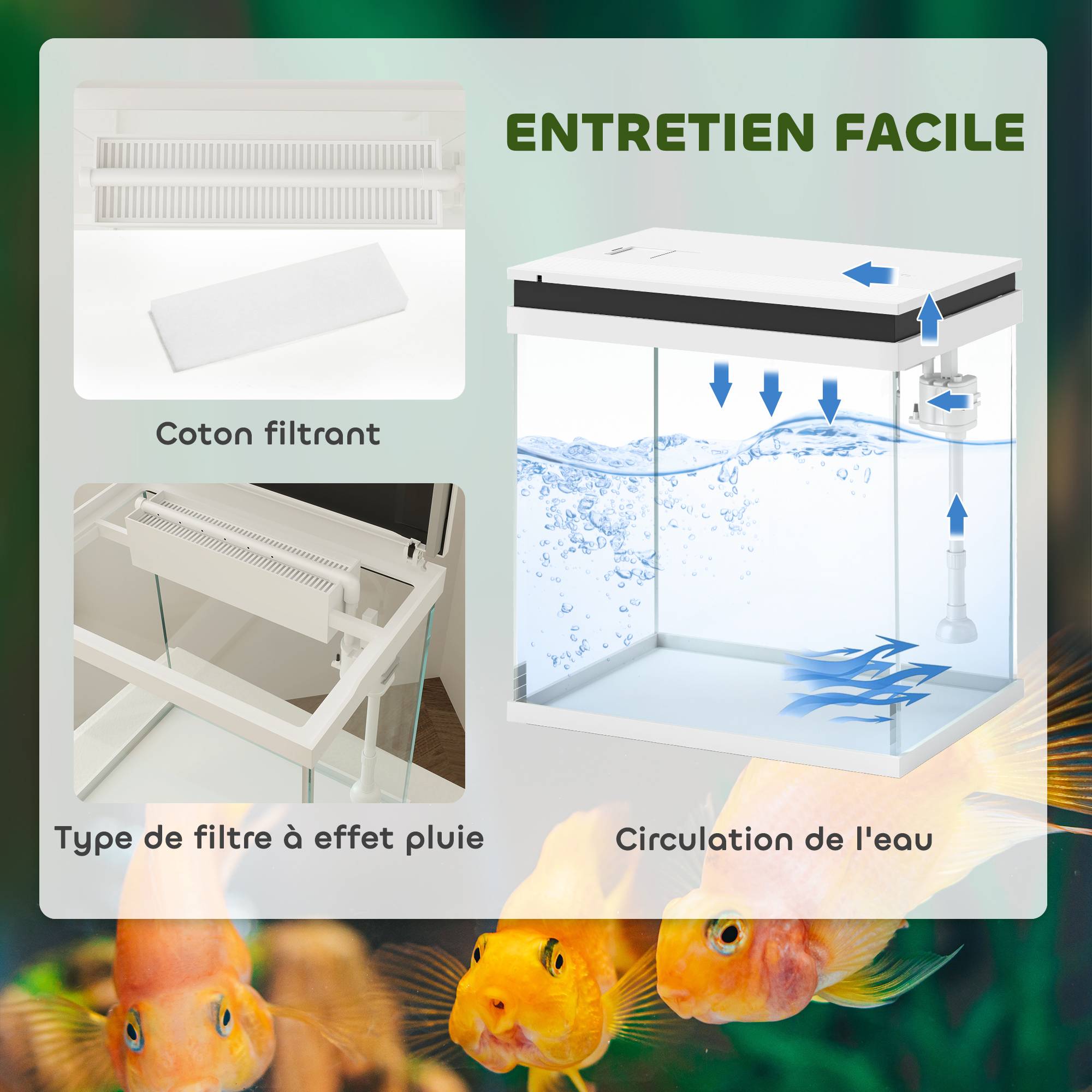 Aquarium complet verre tropical 14L pompe filtration éclairage LED 30x20x33cm blanc - ComfortXL Outdoor Living - Image 6