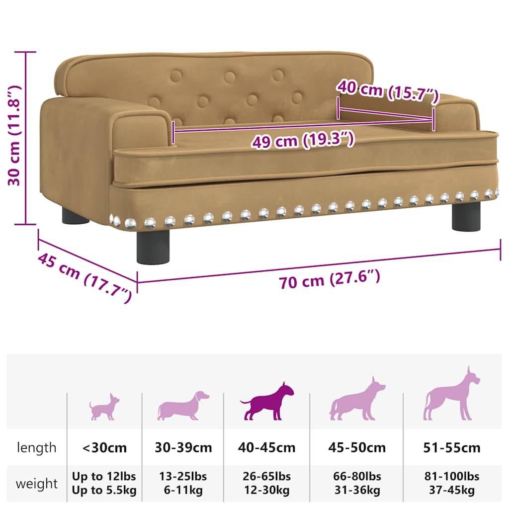 Canapé pour chien en velours confortable pour salon Marron 70x45x30 cm – ComfortXL Pet Living - Image 7