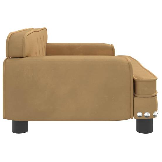 Canapé pour chien en velours confortable pour salon Marron 70x45x30 cm – ComfortXL Pet Living - Image 4