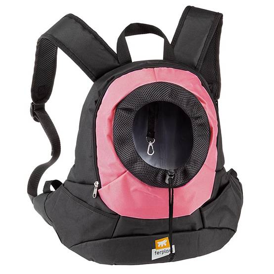 Ferplast - Ferplast Sac de Transport pour Chien KANGOO, Sac de Transport pour Chat, Sangles réglables, Sangle de sécurité, Max 6 Kg, 37 x 16 x 36,5H cm, Rose - Imagen 1