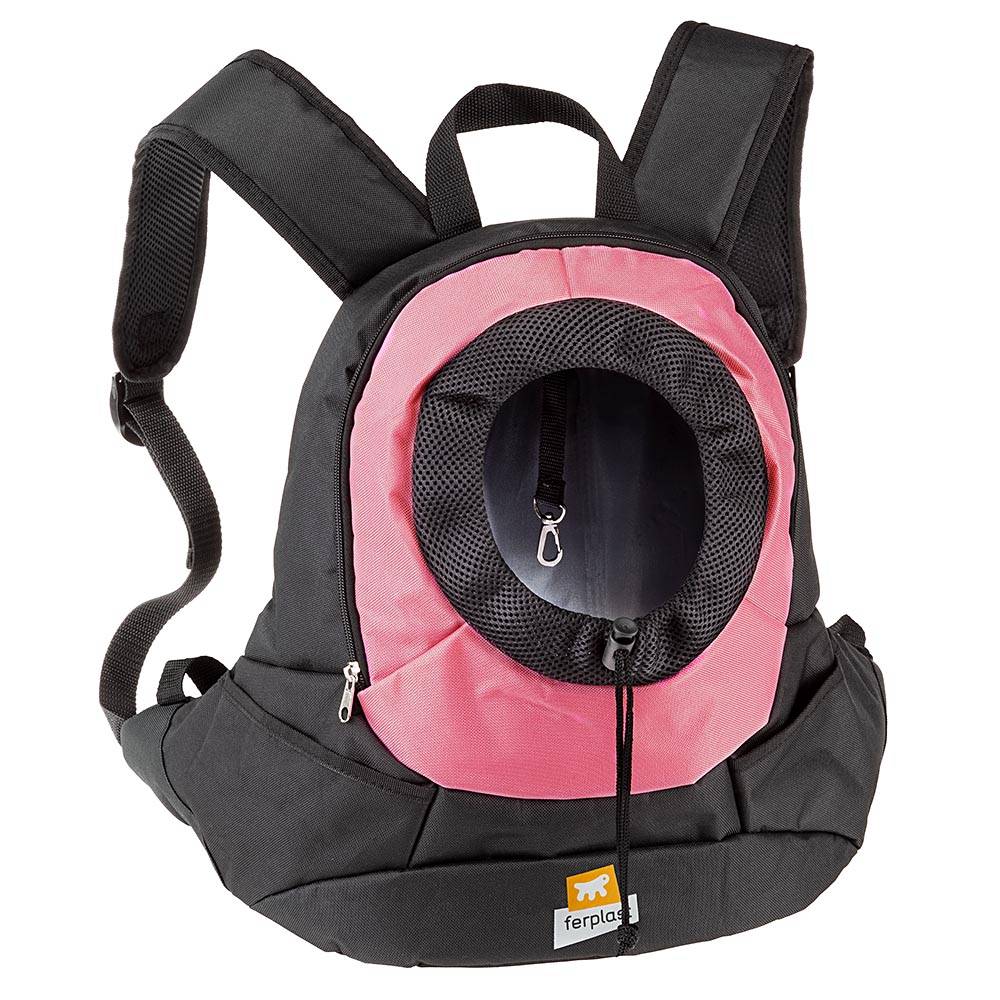 Ferplast - Ferplast Sac de Transport pour Chien KANGOO, Sac de Transport pour Chat, Sangles réglables, Sangle de sécurité, Max 6 Kg, 37 x 16 x 36,5H cm, Rose - Imagen 1