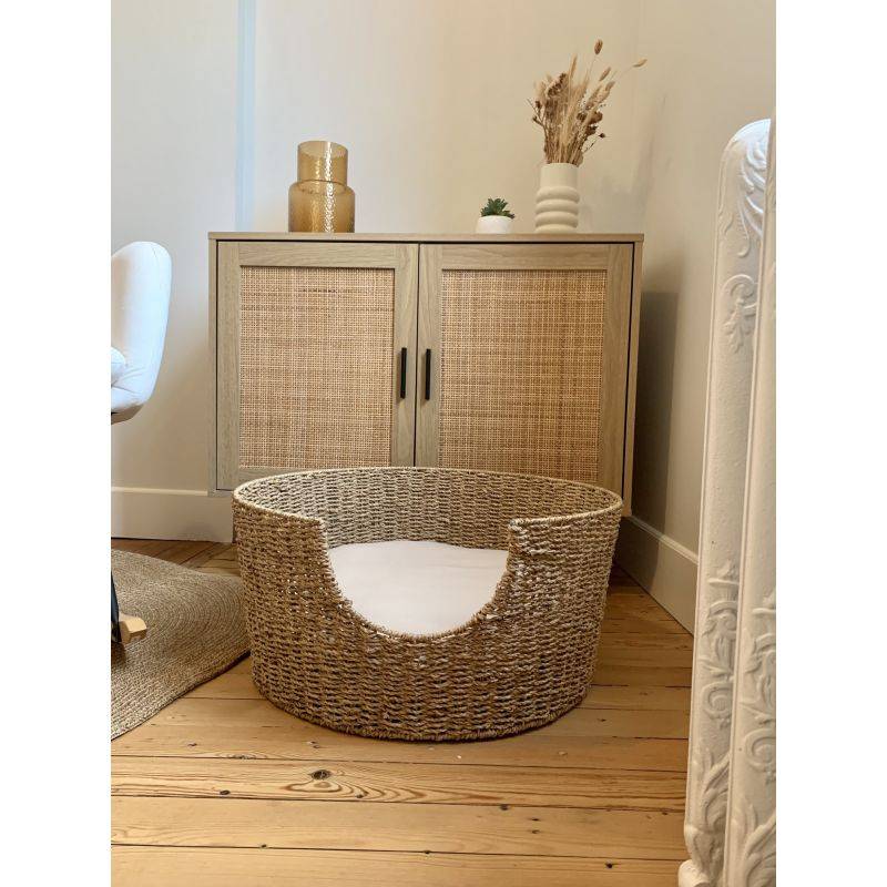 Beau Rivage - Panier rond  ATHENA pour chien et chat en jonc de mer coussin écru Beau Rivage - Imagen 2