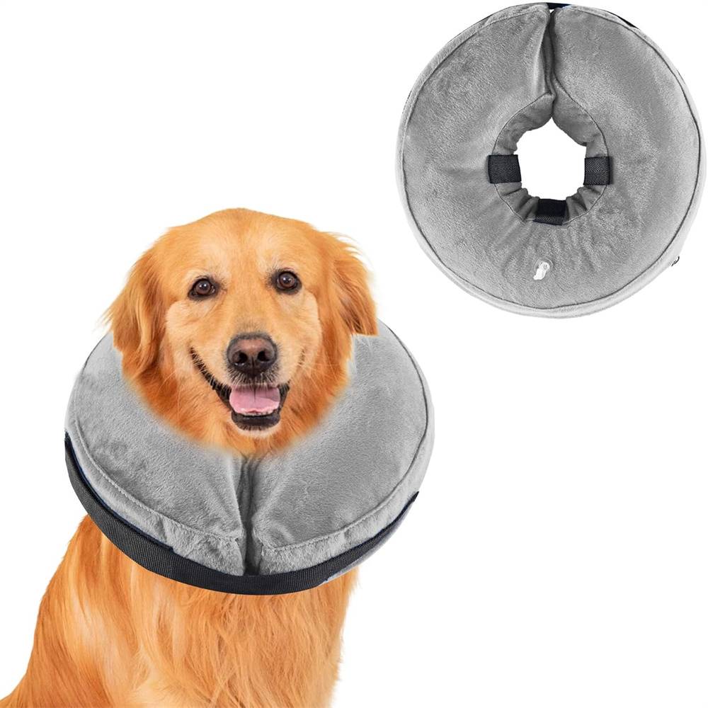 Collerette gonflable ajustable pour chien, gris MCBOSON - Image 1